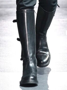 Ann Demeulemeester Black Leather Boots